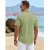 image:imageTACVASEN Mens Short Sleeve Button Down Shirt Casual Cuban Guayabera Shirt Summer Beach Vacation ShirtsSoygreen