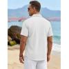 image:imageTACVASEN Mens Short Sleeve Button Down Shirt Casual Cuban Guayabera Shirt Summer Beach Vacation ShirtsWhite