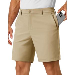 image:imageTACVASEN Mens 7 Golf Casual Shorts with 6 Pockets Stretch Lightweight Dress Work Short Flat Front Quick Dry for Summer05 Khaki