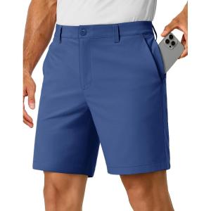 image:imageTACVASEN Mens 7 Golf Casual Shorts with 6 Pockets Stretch Lightweight Dress Work Short Flat Front Quick Dry for Summer06 Blue Grey