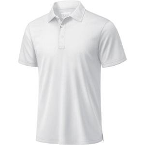 image:imageTACVASEN Mens Golf Shirt Dry Fit Mens Polo Shirts Short Sleeve Performance Golf Polos for Men with Collar Work Shirts01white