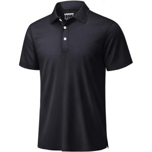 image:imageTACVASEN Mens Golf Shirt Dry Fit Mens Polo Shirts Short Sleeve Performance Golf Polos for Men with Collar Work Shirts03black