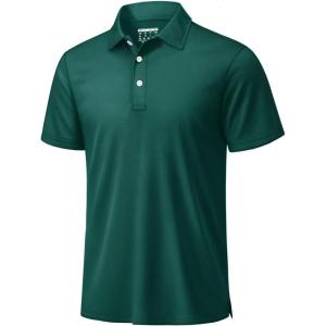 image:imageTACVASEN Mens Golf Shirt Dry Fit Mens Polo Shirts Short Sleeve Performance Golf Polos for Men with Collar Work Shirts09emerald Green