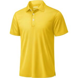 image:imageTACVASEN Mens Golf Shirt Dry Fit Mens Polo Shirts Short Sleeve Performance Golf Polos for Men with Collar Work Shirts12yellow