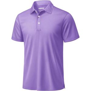 image:imageTACVASEN Mens Golf Shirt Dry Fit Mens Polo Shirts Short Sleeve Performance Golf Polos for Men with Collar Work Shirts13light Purple