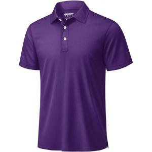 image:imageTACVASEN Mens Golf Shirt Dry Fit Mens Polo Shirts Short Sleeve Performance Golf Polos for Men with Collar Work Shirts14purple