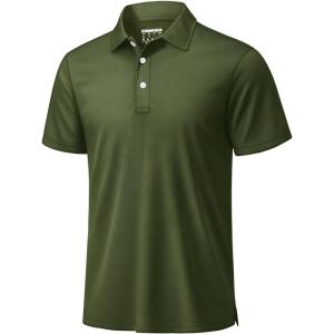 image:imageTACVASEN Mens Golf Shirt Dry Fit Mens Polo Shirts Short Sleeve Performance Golf Polos for Men with Collar Work Shirts16army Green