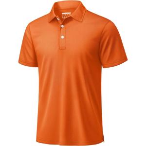 image:imageTACVASEN Mens Golf Shirt Dry Fit Mens Polo Shirts Short Sleeve Performance Golf Polos for Men with Collar Work Shirts17orange