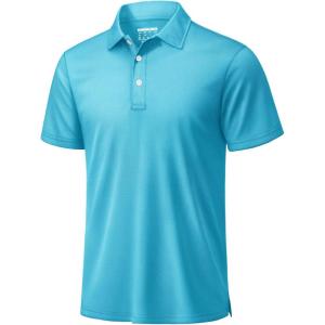 image:imageTACVASEN Mens Golf Shirt Dry Fit Mens Polo Shirts Short Sleeve Performance Golf Polos for Men with Collar Work Shirts20iceblue