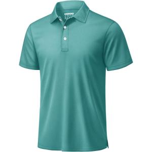 image:imageTACVASEN Mens Golf Shirt Dry Fit Mens Polo Shirts Short Sleeve Performance Golf Polos for Men with Collar Work Shirts21grey Green