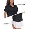 image:imageTACVASEN Womens VNeck Polo Shirts UPF 50 Short Sleeve Sun Protection Quick Dry Golf Polos Collared Shirt01black