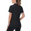 image:imageTACVASEN Womens VNeck Polo Shirts UPF 50 Short Sleeve Sun Protection Quick Dry Golf Polos Collared Shirt01black