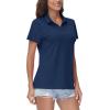 image:imageTACVASEN Womens VNeck Polo Shirts UPF 50 Short Sleeve Sun Protection Quick Dry Golf Polos Collared Shirt02navy