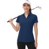image:imageTACVASEN Womens VNeck Polo Shirts UPF 50 Short Sleeve Sun Protection Quick Dry Golf Polos Collared Shirt02navy