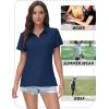image:imageTACVASEN Womens VNeck Polo Shirts UPF 50 Short Sleeve Sun Protection Quick Dry Golf Polos Collared Shirt02navy
