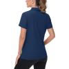 image:imageTACVASEN Womens VNeck Polo Shirts UPF 50 Short Sleeve Sun Protection Quick Dry Golf Polos Collared Shirt02navy