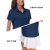 image:imageTACVASEN Womens VNeck Polo Shirts UPF 50 Short Sleeve Sun Protection Quick Dry Golf Polos Collared Shirt02navy