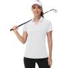 image:imageTACVASEN Womens VNeck Polo Shirts UPF 50 Short Sleeve Sun Protection Quick Dry Golf Polos Collared Shirt03white