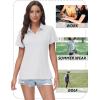 image:imageTACVASEN Womens VNeck Polo Shirts UPF 50 Short Sleeve Sun Protection Quick Dry Golf Polos Collared Shirt03white