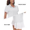 image:imageTACVASEN Womens VNeck Polo Shirts UPF 50 Short Sleeve Sun Protection Quick Dry Golf Polos Collared Shirt03white