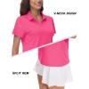 image:imageTACVASEN Womens VNeck Polo Shirts UPF 50 Short Sleeve Sun Protection Quick Dry Golf Polos Collared Shirt04rose Red