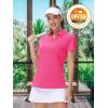 image:imageTACVASEN Womens VNeck Polo Shirts UPF 50 Short Sleeve Sun Protection Quick Dry Golf Polos Collared Shirt04rose Red