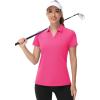 image:imageTACVASEN Womens VNeck Polo Shirts UPF 50 Short Sleeve Sun Protection Quick Dry Golf Polos Collared Shirt04rose Red