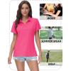 image:imageTACVASEN Womens VNeck Polo Shirts UPF 50 Short Sleeve Sun Protection Quick Dry Golf Polos Collared Shirt04rose Red