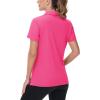image:imageTACVASEN Womens VNeck Polo Shirts UPF 50 Short Sleeve Sun Protection Quick Dry Golf Polos Collared Shirt04rose Red