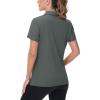 image:imageTACVASEN Womens VNeck Polo Shirts UPF 50 Short Sleeve Sun Protection Quick Dry Golf Polos Collared Shirt06dark Grey