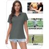 image:imageTACVASEN Womens VNeck Polo Shirts UPF 50 Short Sleeve Sun Protection Quick Dry Golf Polos Collared Shirt06dark Grey