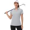 image:imageTACVASEN Womens VNeck Polo Shirts UPF 50 Short Sleeve Sun Protection Quick Dry Golf Polos Collared Shirt07light Grey