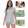 image:imageTACVASEN Womens VNeck Polo Shirts UPF 50 Short Sleeve Sun Protection Quick Dry Golf Polos Collared Shirt07light Grey