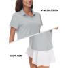 image:imageTACVASEN Womens VNeck Polo Shirts UPF 50 Short Sleeve Sun Protection Quick Dry Golf Polos Collared Shirt07light Grey
