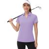 image:imageTACVASEN Womens VNeck Polo Shirts UPF 50 Short Sleeve Sun Protection Quick Dry Golf Polos Collared Shirt08light Purple