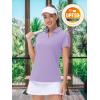 image:imageTACVASEN Womens VNeck Polo Shirts UPF 50 Short Sleeve Sun Protection Quick Dry Golf Polos Collared Shirt08light Purple