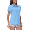 image:imageTACVASEN Womens VNeck Polo Shirts UPF 50 Short Sleeve Sun Protection Quick Dry Golf Polos Collared Shirt09waterfall Blue