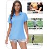 image:imageTACVASEN Womens VNeck Polo Shirts UPF 50 Short Sleeve Sun Protection Quick Dry Golf Polos Collared Shirt09waterfall Blue