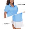 image:imageTACVASEN Womens VNeck Polo Shirts UPF 50 Short Sleeve Sun Protection Quick Dry Golf Polos Collared Shirt09waterfall Blue