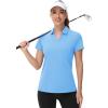 image:imageTACVASEN Womens VNeck Polo Shirts UPF 50 Short Sleeve Sun Protection Quick Dry Golf Polos Collared Shirt09waterfall Blue