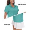 image:imageTACVASEN Womens VNeck Polo Shirts UPF 50 Short Sleeve Sun Protection Quick Dry Golf Polos Collared Shirt10grey Green
