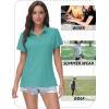 image:imageTACVASEN Womens VNeck Polo Shirts UPF 50 Short Sleeve Sun Protection Quick Dry Golf Polos Collared Shirt10grey Green
