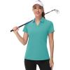 image:imageTACVASEN Womens VNeck Polo Shirts UPF 50 Short Sleeve Sun Protection Quick Dry Golf Polos Collared Shirt10grey Green