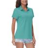 image:imageTACVASEN Womens VNeck Polo Shirts UPF 50 Short Sleeve Sun Protection Quick Dry Golf Polos Collared Shirt10grey Green