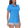 image:imageTACVASEN Womens VNeck Polo Shirts UPF 50 Short Sleeve Sun Protection Quick Dry Golf Polos Collared Shirt11azure