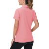 image:imageTACVASEN Womens VNeck Polo Shirts UPF 50 Short Sleeve Sun Protection Quick Dry Golf Polos Collared Shirt12pink