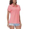 image:imageTACVASEN Womens VNeck Polo Shirts UPF 50 Short Sleeve Sun Protection Quick Dry Golf Polos Collared Shirt12pink
