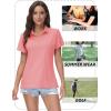 image:imageTACVASEN Womens VNeck Polo Shirts UPF 50 Short Sleeve Sun Protection Quick Dry Golf Polos Collared Shirt12pink