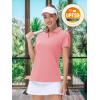 image:imageTACVASEN Womens VNeck Polo Shirts UPF 50 Short Sleeve Sun Protection Quick Dry Golf Polos Collared Shirt12pink