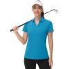 image:imageTACVASEN Womens VNeck Polo Shirts UPF 50 Short Sleeve Sun Protection Quick Dry Golf Polos Collared Shirt13green Blue